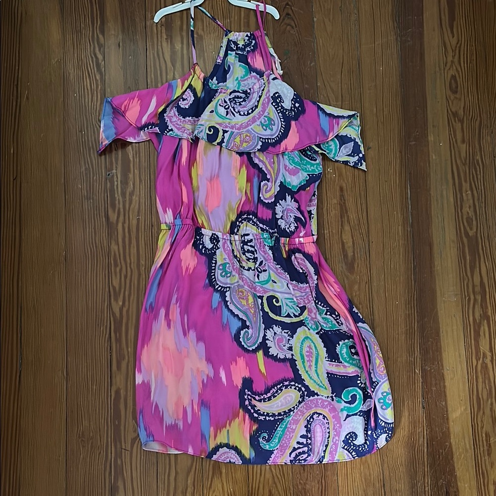 Vibrant Multicolor Off-Shoulder Dress